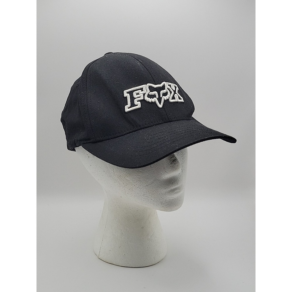 Fox Racing Flexfit Hat Men's L/XL Black Fitted Logo CapMen's Fox Racing fitted